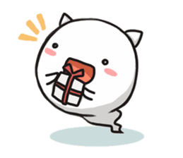 Cute cat ghost sticker #974431