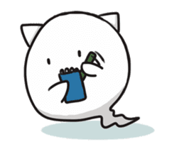 Cute cat ghost sticker #974433