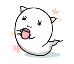 Cute cat ghost sticker #974435
