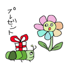 Insect and flower sticker #975676