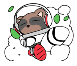 Racoon dog in the space sticker #976691
