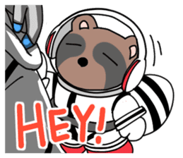 Racoon dog in the space sticker #976692