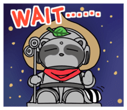 Racoon dog in the space sticker #976697