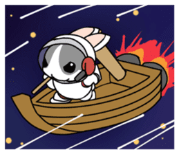 Racoon dog in the space sticker #976704