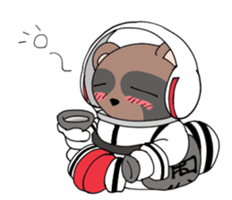 Racoon dog in the space sticker #976706