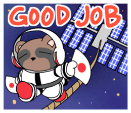 Racoon dog in the space sticker #976718