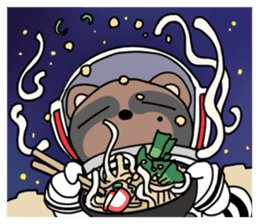 Racoon dog in the space sticker #976719