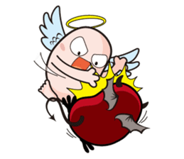 Angel and Devil "bean" with you! sticker #979221