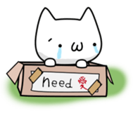 Cat and Round face sticker #979567