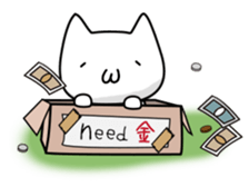 Cat and Round face sticker #979568