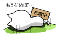 Cat and Round face sticker #979596