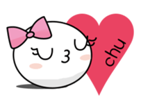 Cat and Round face sticker #979605