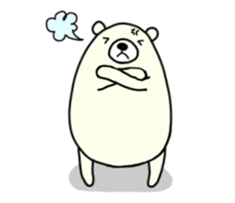 White bear Kuma. mogemoge sticker #980311