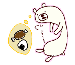 White bear Kuma. mogemoge sticker #980324