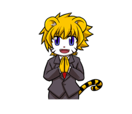 Little Tiger Cute TK Smart Suit Man sticker #982607