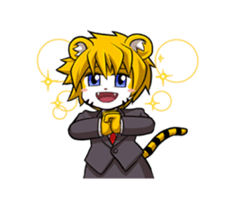 Little Tiger Cute TK Smart Suit Man sticker #982608