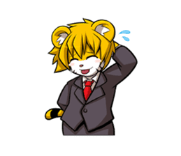 Little Tiger Cute TK Smart Suit Man sticker #982609