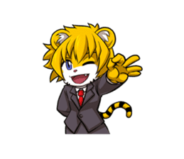 Little Tiger Cute TK Smart Suit Man sticker #982615