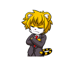 Little Tiger Cute TK Smart Suit Man sticker #982620