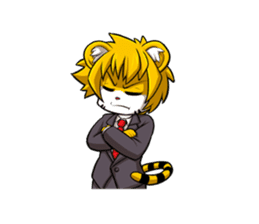 Little Tiger Cute TK Smart Suit Man sticker #982620