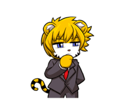 Little Tiger Cute TK Smart Suit Man sticker #982622