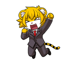 Little Tiger Cute TK Smart Suit Man sticker #982633