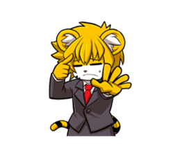 Little Tiger Cute TK Smart Suit Man sticker #982640