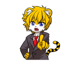 Little Tiger Cute TK Smart Suit Man sticker #982642