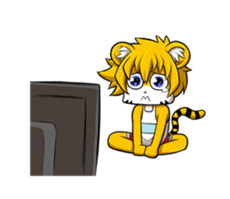 Little Tiger Cute TK Smart Suit Man sticker #982644