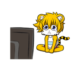 Little Tiger Cute TK Smart Suit Man sticker #982644