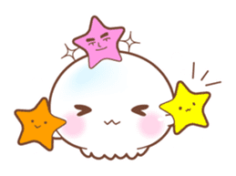 Merry friends of a jellyfish and the sea sticker #984088