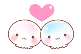 Merry friends of a jellyfish and the sea sticker #984124