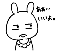 White surreal rabbit sticker #985139