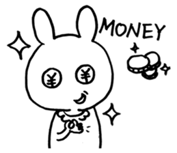 White surreal rabbit sticker #985145