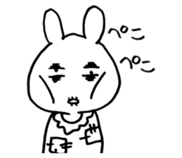 White surreal rabbit sticker #985147