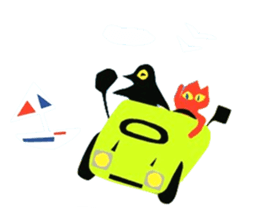 Mr. Penguin and a red cat sticker #988650
