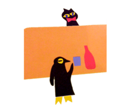 Mr. Penguin and a red cat sticker #988664