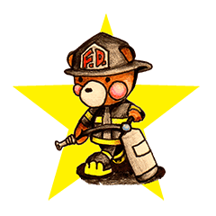 Firefighter Bear English Version By Sorakou Sticker 9915 Firefighter Bear English Version By Sorakou Sticker 9915