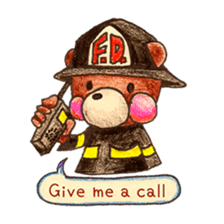 firefighter(bear)English version sticker #991887