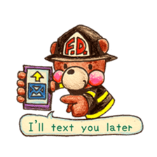 firefighter(bear)English version sticker #991888
