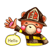 firefighter(bear)English version sticker #991889