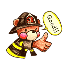 firefighter(bear)English version sticker #991891