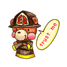 firefighter(bear)English version sticker #991893