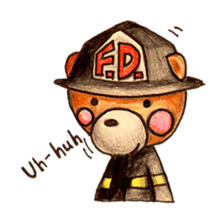 firefighter(bear)English version sticker #991894