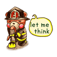 firefighter(bear)English version sticker #991899