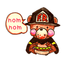 firefighter(bear)English version sticker #991902