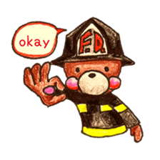 firefighter(bear)English version sticker #991903