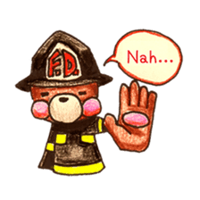firefighter(bear)English version sticker #991904
