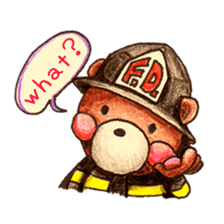 firefighter(bear)English version sticker #991906