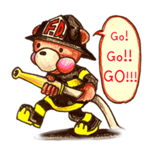firefighter(bear)English version sticker #991909